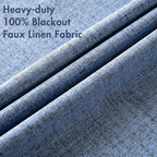 MIULEE Linen Texture Curtains for Bedroom Solid 100% Blackout Thermal Insulated - Image 5