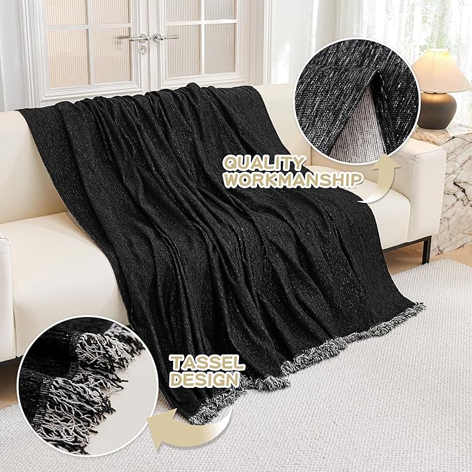 MYSKY HOME Black Couch Covers, Couch Cover 2 Cushion Sofa Pet Couch Cover - Image 3