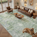 Area Rug 10x12 Vintage Washable Living Room Large Carpet Non Slip Bedroom - Image 2