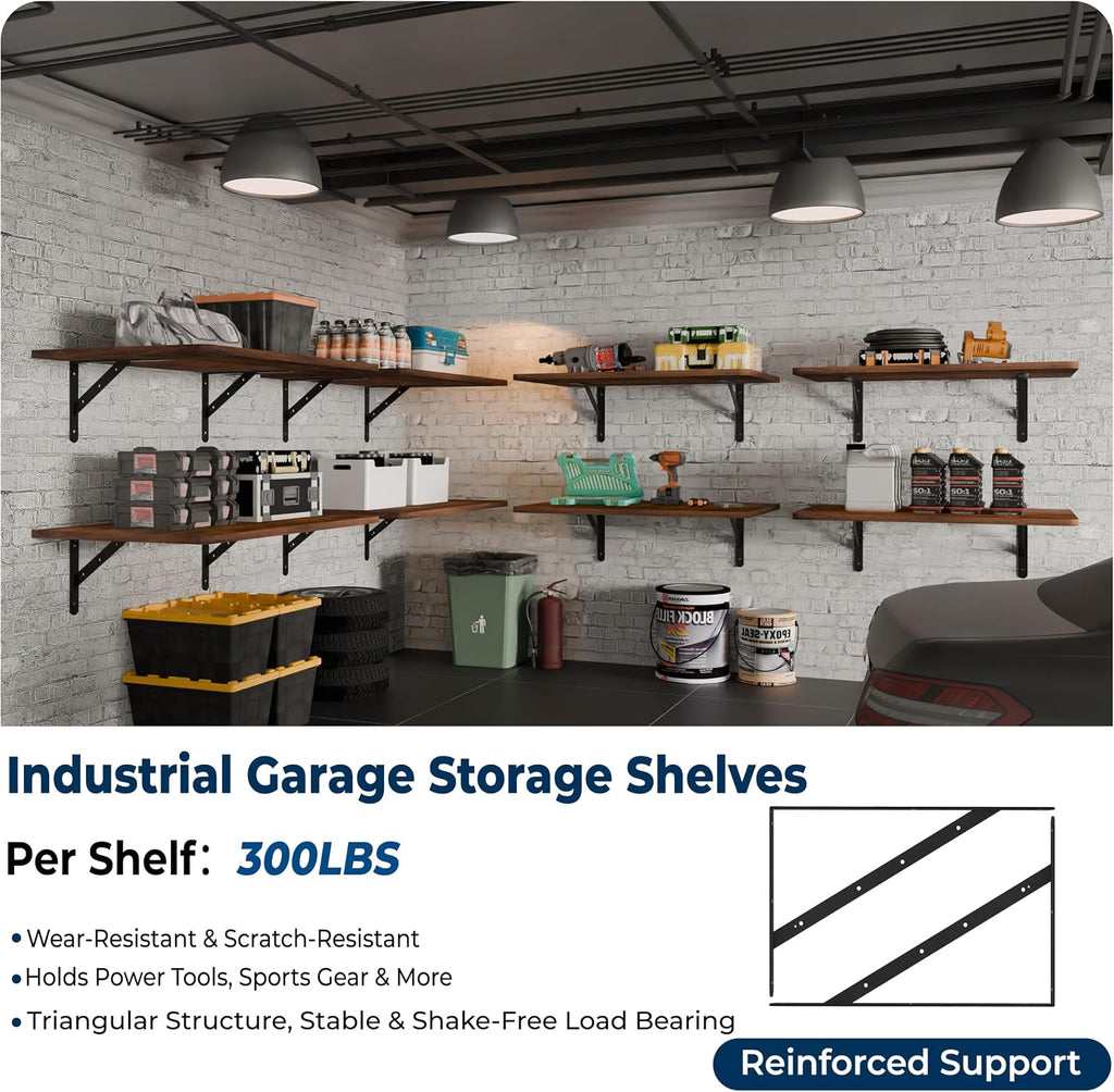 Dogsky 2-Pack Large Wall Mounted Shelf 3x2Ft (36x24In) - 600lbs Capacity