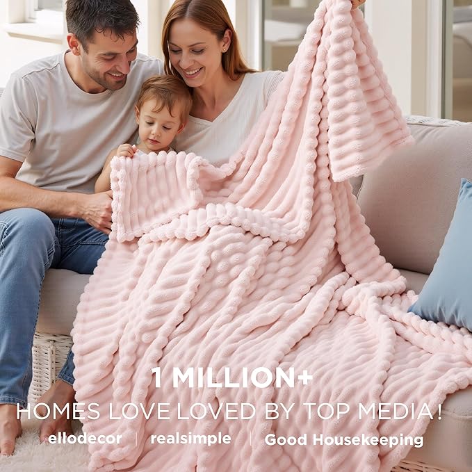 Bedsure GentleSoft Pink Throw Blanket - Image 2