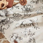 jinchan Lined Linen Blend Curtain Floral Curtains - Image 9