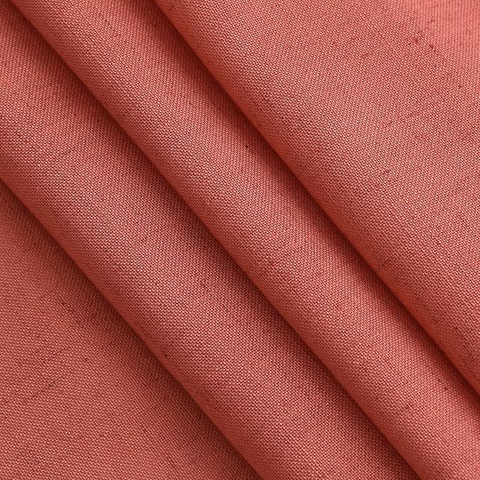 Coral Linen Curtains 84 Inch Length 2 Panels Set Back Tab Rod Pocket Light - Image 5