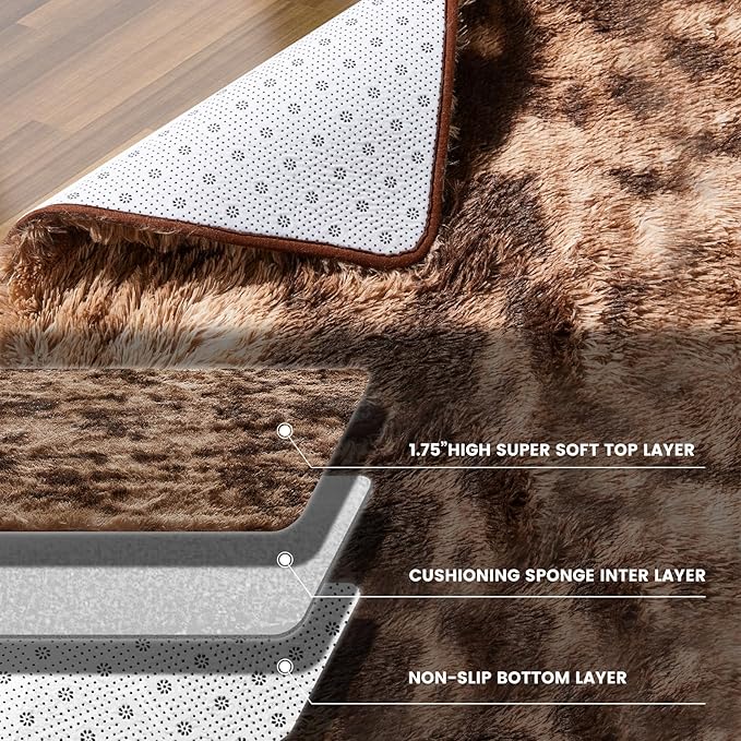 6x9 Area Rugs for Living Room, Ultra Soft Shaggy Rugs Carpets, Anti-Skid Soft - Image 4