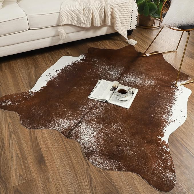 AROGAN Western Decor Faux Fur Cowhide Rug, Middle Size Premium Animal Skin Cow - Image 8