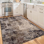 Area Rug 4x6 Brown Rug Washable Boho Rugs Non Slip Low Pile Abstract Coffee - Image 4