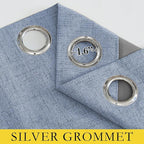 NICETOWN Stone Blue Vintage Linen 100% Blackout Curtains - Image 7