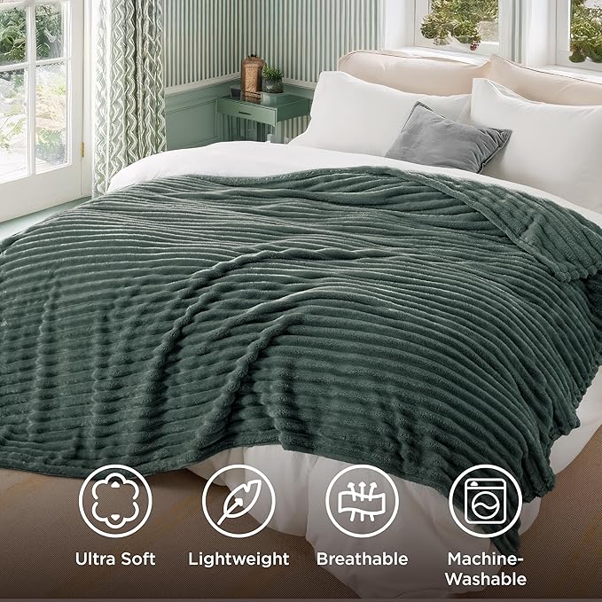Bedsure GentleSoft Mallard Green California King Size Blanket - Image 5