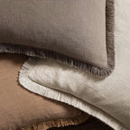 MIULEE Decorative Throw Pillow Covers Neutral Linen Fringe Throw Pillows Euro - Image 4