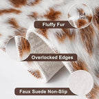 Cow Print Faux Cowhide Rug, Fluffy Fur 6.2x8.2 Feet Washable Cow Rugs - Image 3