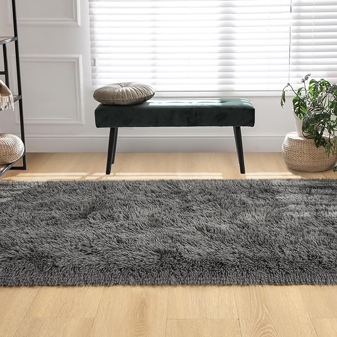 Tepook Fluffy Runner Rugs for Bedroom Aesthetic 2x6 Feet, Shag Soft Bedside Rug - Image 6