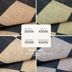 Lahome Colette Checkered 4 ft Easy Jute Round Rug, Washable Small Rugs - Image 6