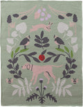 Creative Co-Op Cotton Knit Baby Blanket with Botanical and Animal Motifs, Multicolor