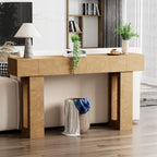 63 Inch Long Console Table, Narrow Rectangular Sofa Table Behind The Couch, Farmhouse Entryway Table for Entrance, Hallway, Living Room (Natural)