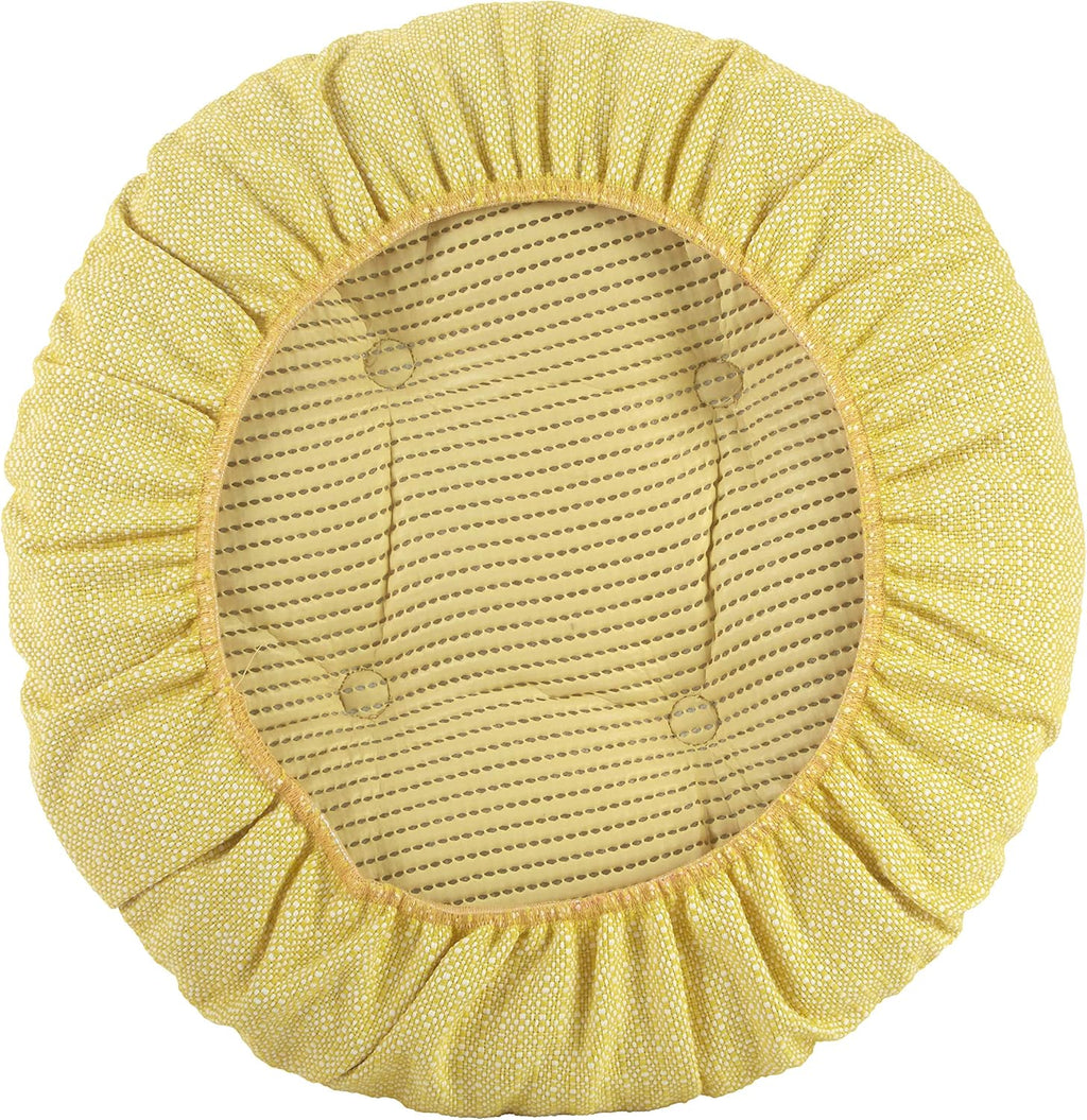 Klear Vu Omega Gripper Non-Slip Tufted Round Barstool Cushion for Dining Rooms, Cafes, Bars and Restaurants, 14” Chestnut, 4 Pack