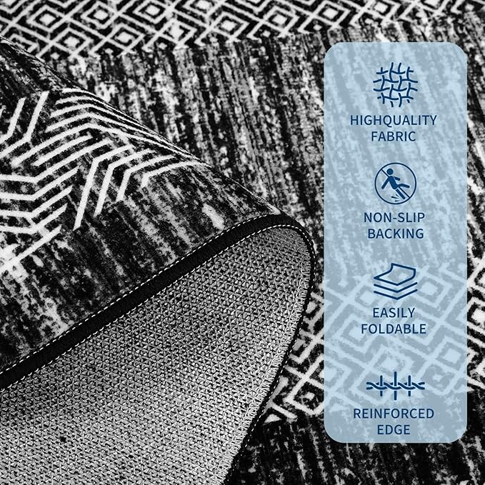 GarveeHome Modern Geometric Rug 4x6 Washable Rug - Image 3