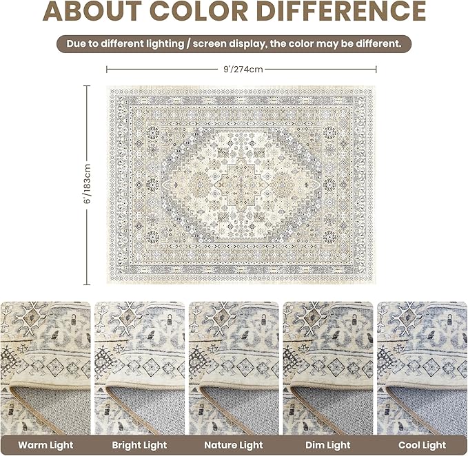 zesthome 6x9 Area Rug, Super Soft Washable Rugs - Image 2
