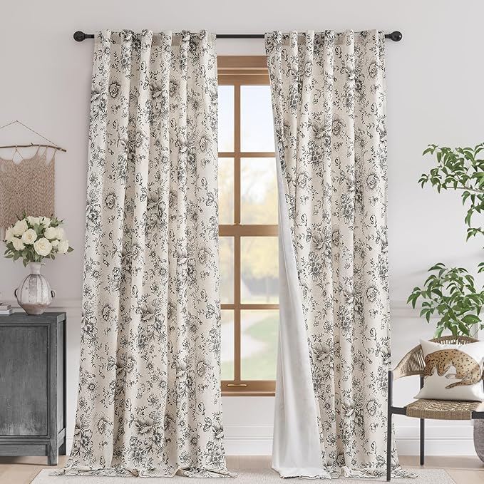 jinchan Blackout Floral Curtains by JINCHAN
