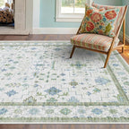 Blue and Green 4x6 Rugs for Small Living Room by HazoHaus