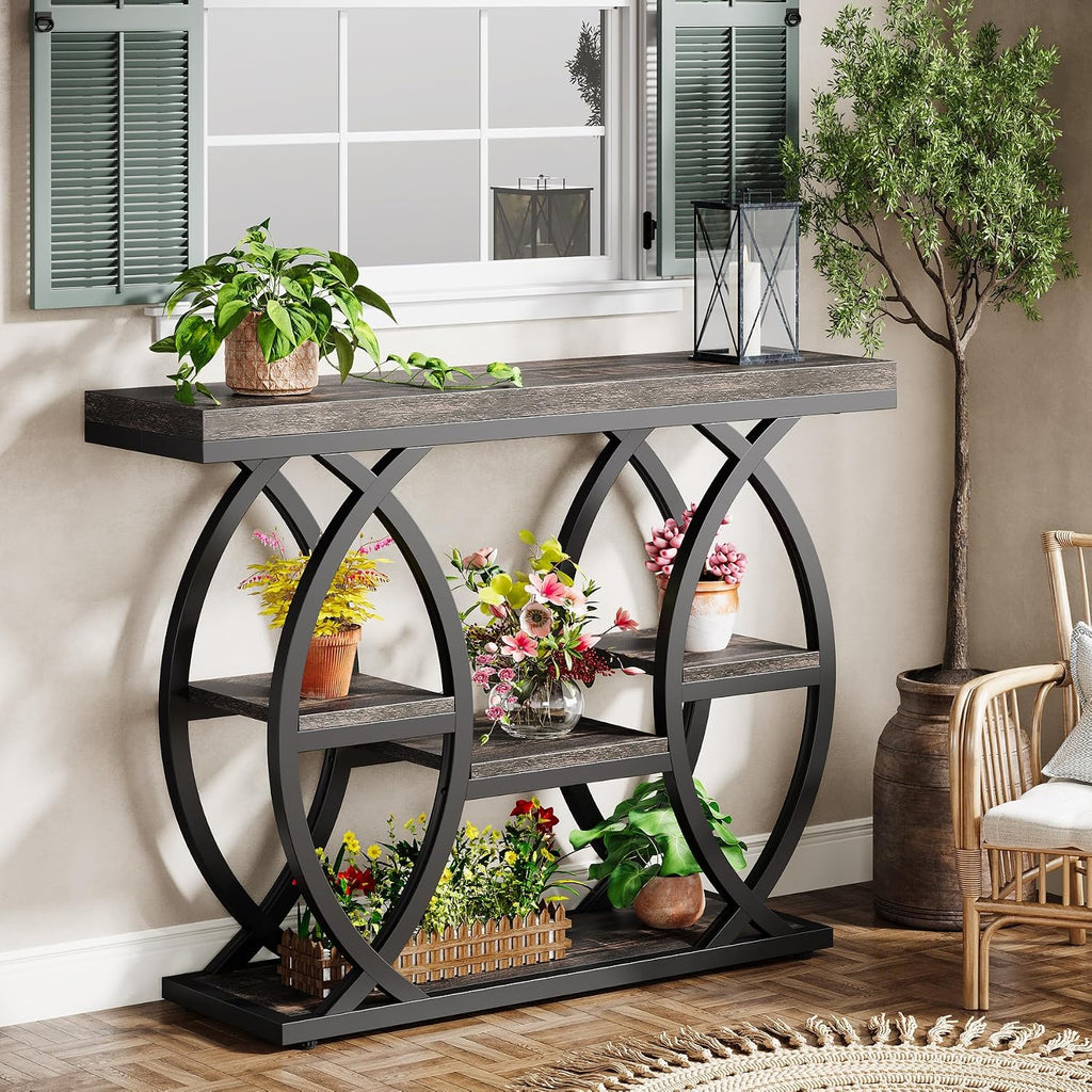 Tribesigns 39.4" Console Table, Sofa Table, Accent Tables, Black Brown