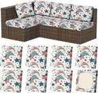 8Pcs Stretch Patio Cushion Covers, Outdoor Couch & Sofa Replacement Slipcovers by VORSHAPE