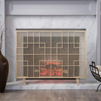 Christopher Knight Home Dorothy Modern Single Panel Iron Firescreen, Gold Finish