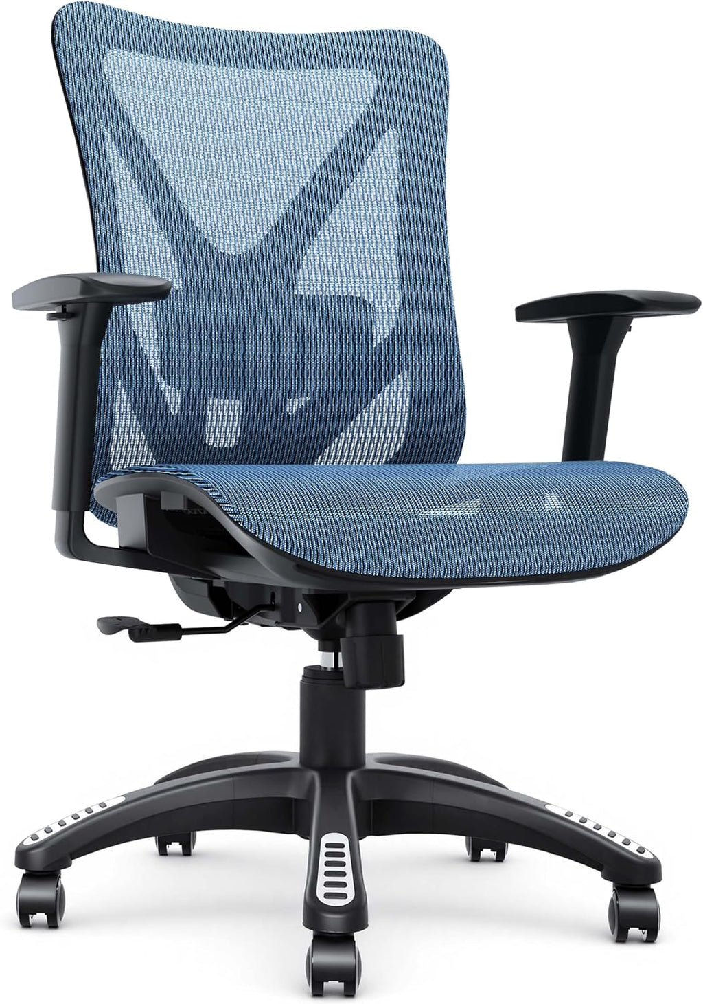 Ergonomic Office Chair, Mesh Computer Desk Chairs with BIFMA X5.1 Certified, Adjustable Lumbar Support, 3D Arm, Tilt Back, Wide Seat, Comfy Swivel Work Task Chair for Company and Home (Azure Blue)