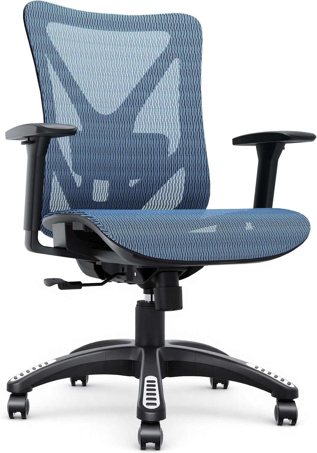 Ergonomic Office Chair, Mesh Computer Desk Chairs with BIFMA X5.1 Certified, Adjustable Lumbar Support, 3D Arm, Tilt Back, Wide Seat, Comfy Swivel Work Task Chair for Company and Home (Azure Blue)