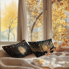 Rustic William Morris Inspired Gold Moon Pillow Covers 12x20 Set of 2, Vintage - Image 6