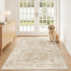 Madane 3x5 Area Rugs for Entryway, Washable Vintage Low Pile Non-Slip Throw by Madane