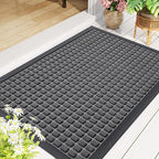 Smiry Front Door Mat Outside Entrance, Heavy Duty Natural Rubber Doormat - Image 9