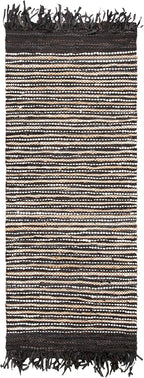 SAFAVIEH Vintage Leather Collection Runner Rug - 2'3" x 6', Dark Brown & Multi, Handmade Boho Fringe Leather, Ideal for High Traffic Areas in Living Room, Bedroom (VTL373C)