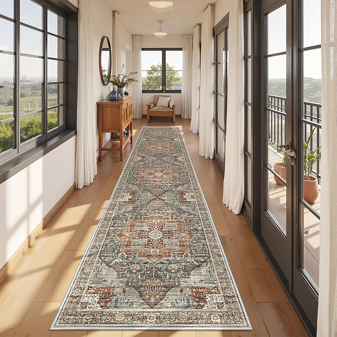 Runner Rug 2x10, Ultra-Thin Kitchen Rugs Non Slip Washable Rugs - Image 2