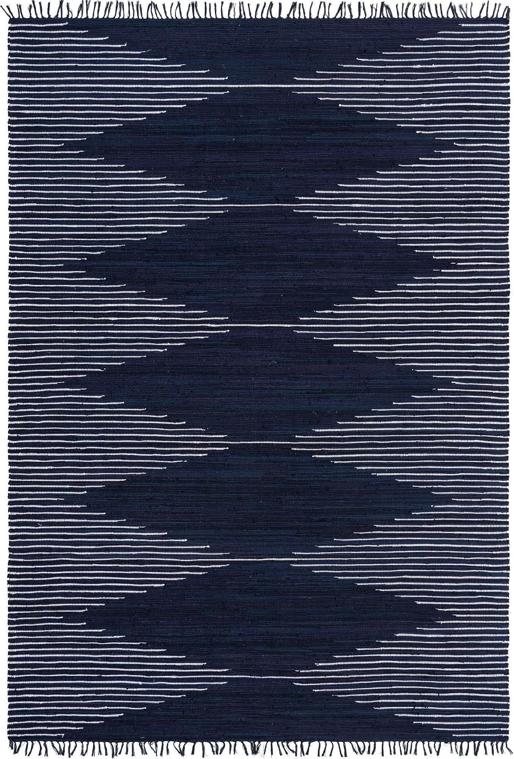 Unique Loom Chindi Cotton Collection Area Rug - Briah (2' x 3' 1" Rectangle, Rose/ Ivory)