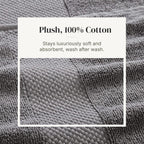 Modern Threads 6 Piece Bath Towel Set – Bathroom Towel Set with 2 Bath Towels, 2 Hand Towels & 2 Washcloths – 100% Cotton, Soft & Absorbent – Jacquard Border (Gray)