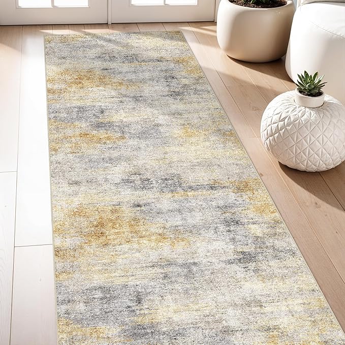 3x7 Washable Kitchen Runner Rug: Modern Abstract Runners by Ksrau