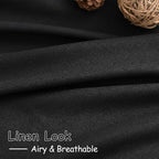Nanspring Extra Long Black Linen Curtains 108 Inches Long 2 Panels Set - Image 4