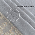 Loom and Mill Luxury Cotton Decorative Bath Towel Set 3 Piece, Grey