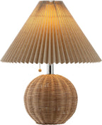 JONATHAN Y Aksel Sphere Table Lamp Coastal 17.25", Brown Wood Finish