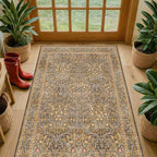Vintage Floral Brown 3x5 Area Rugs by HazoHaus