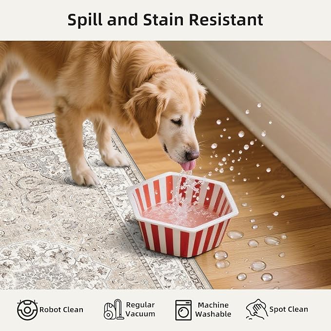 Washable Kitchen Rug Set of 3: Boho Non-slip Soft Stove Sink Mat Light Weight - Image 2