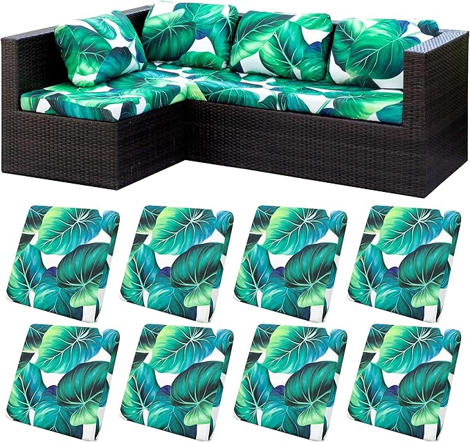 8 Pcs Stretch Patio Cushion Covers, Outdoor Couch Covers Replacement, Outdoor by BIETYONE