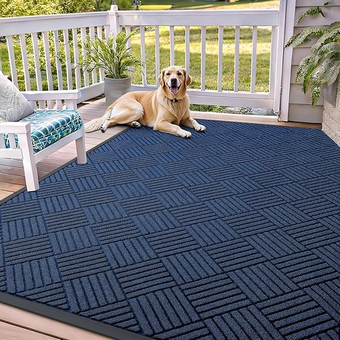 OLANLY Front Door Mat Outside Entrance 71x47, Heavy Duty Sturdy Natural Rubber by OLANLY
