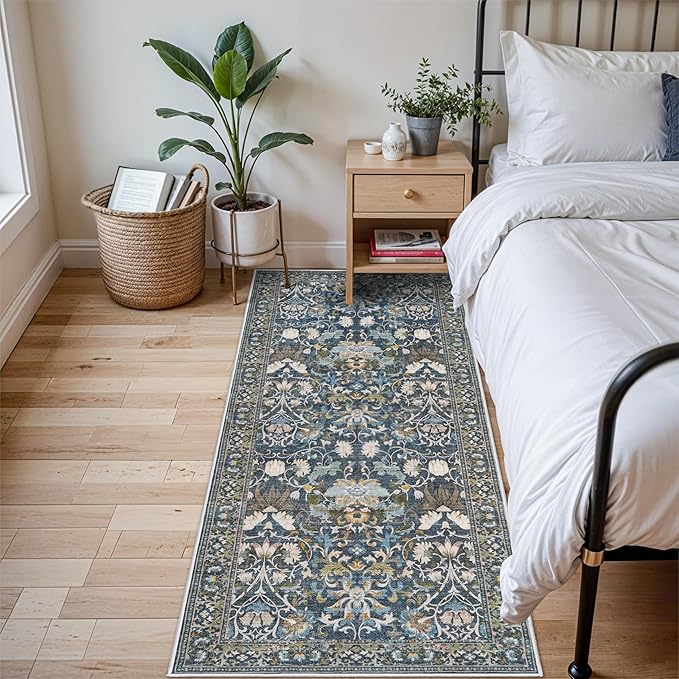 3x6 Washable Entryway Area Rugs: Vintage Easy to Clean Kitchen Rug Runner Soft by HYHAOYUNLAI