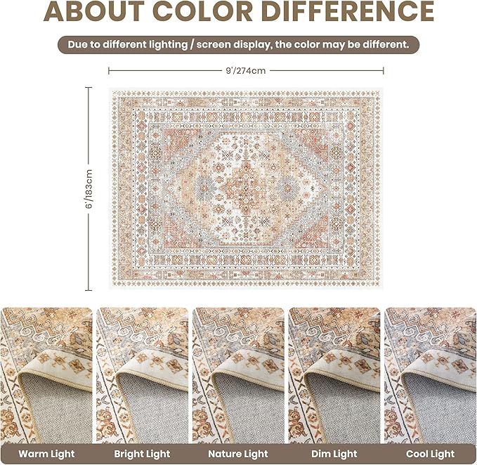 zesthome 6x9 Area Rug, Super Soft Washable Rugs - Image 2