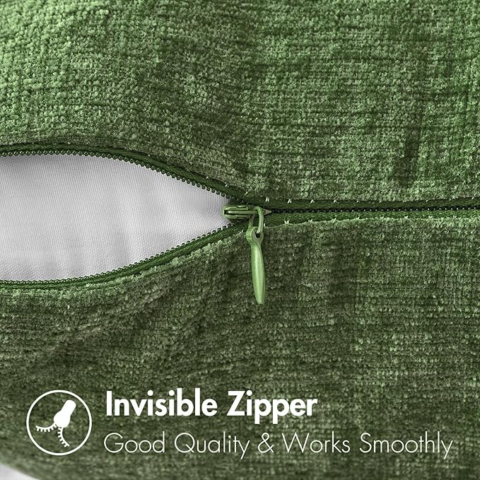 MIULEE Pack of 2 Couch Throw Pillow Covers 20x20Inch Soft Moss Green Spring - Image 3