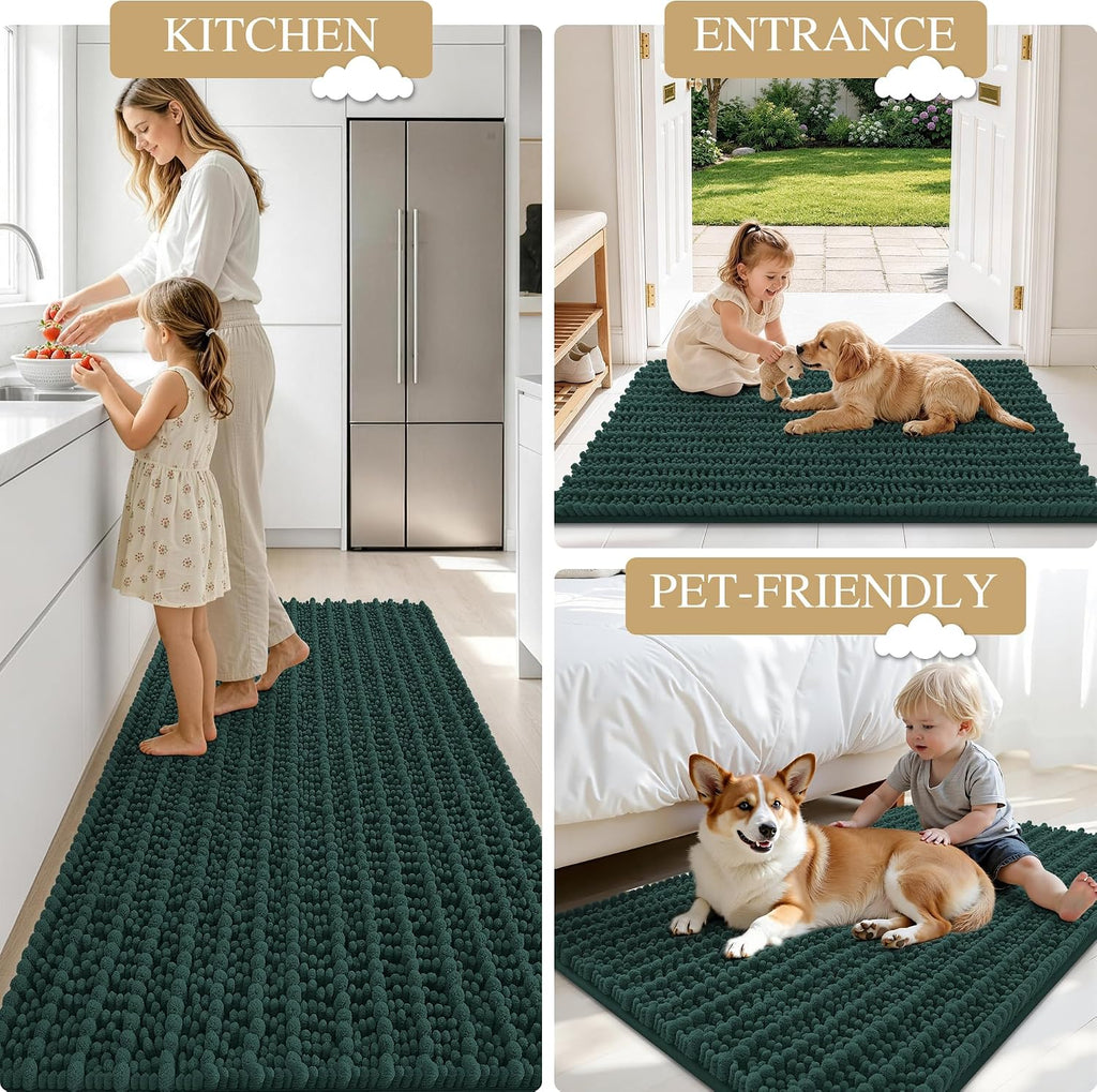 OLANLY Bathroom Rugs 30x20, Thick Soft and Absorbent Chenille Bath Mat