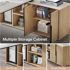 Tribesigns 74.8 Inch Executive Desk, L-Shaped Office Desk with Cabinet