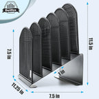 Delifox Inclined File Organizer for Desk, 5-Section Vertical File Holder
