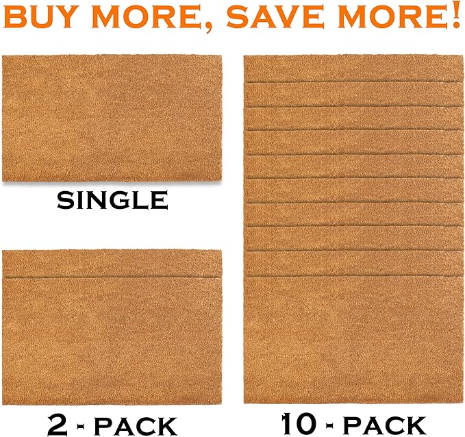 MAINEVENT Plain Coir Doormat Bulk 30x17 Inch, 2 Pack Door Mat Coir Outdoor - Image 4